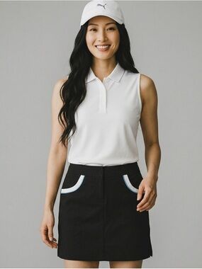 Izod XFG Golf Skort Women Size 2 Black Stretch Athletic Skirt Pockets Sporty